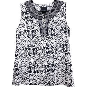 Cynthia Rowley Sleeveless Brocade Top Sz L